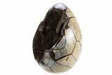 Septarian Dragon Egg Geode - Black Crystals #305835-2